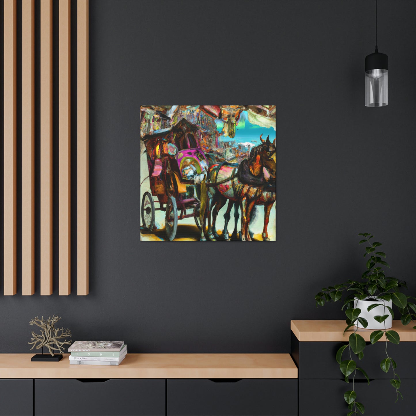 "Carriage on a Horse" - Canvas