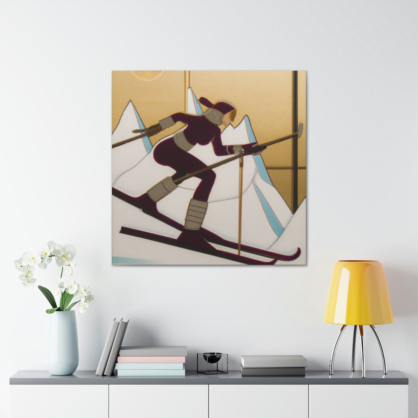 Gleaming Ski Slalom - Canvas