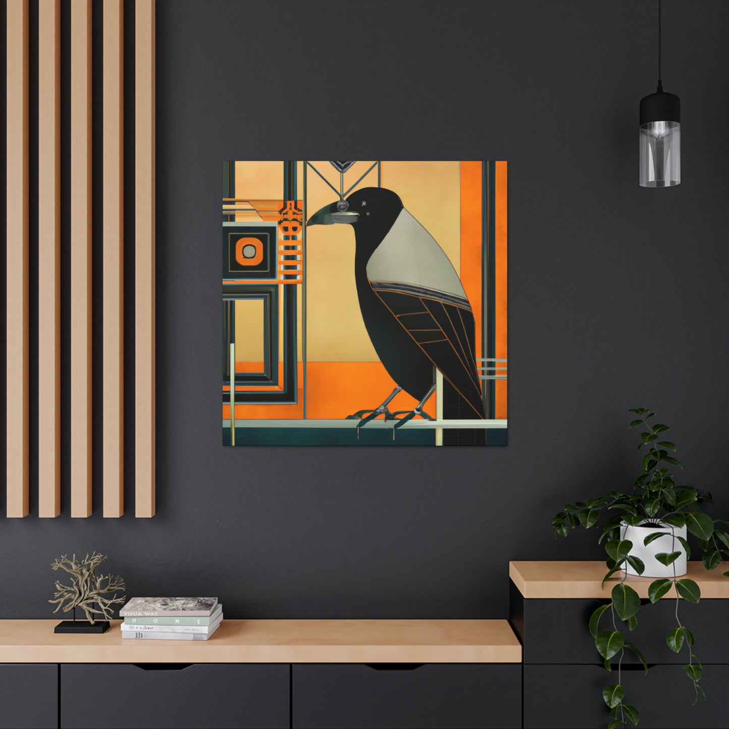 "American Crow Soars High" - Canvas