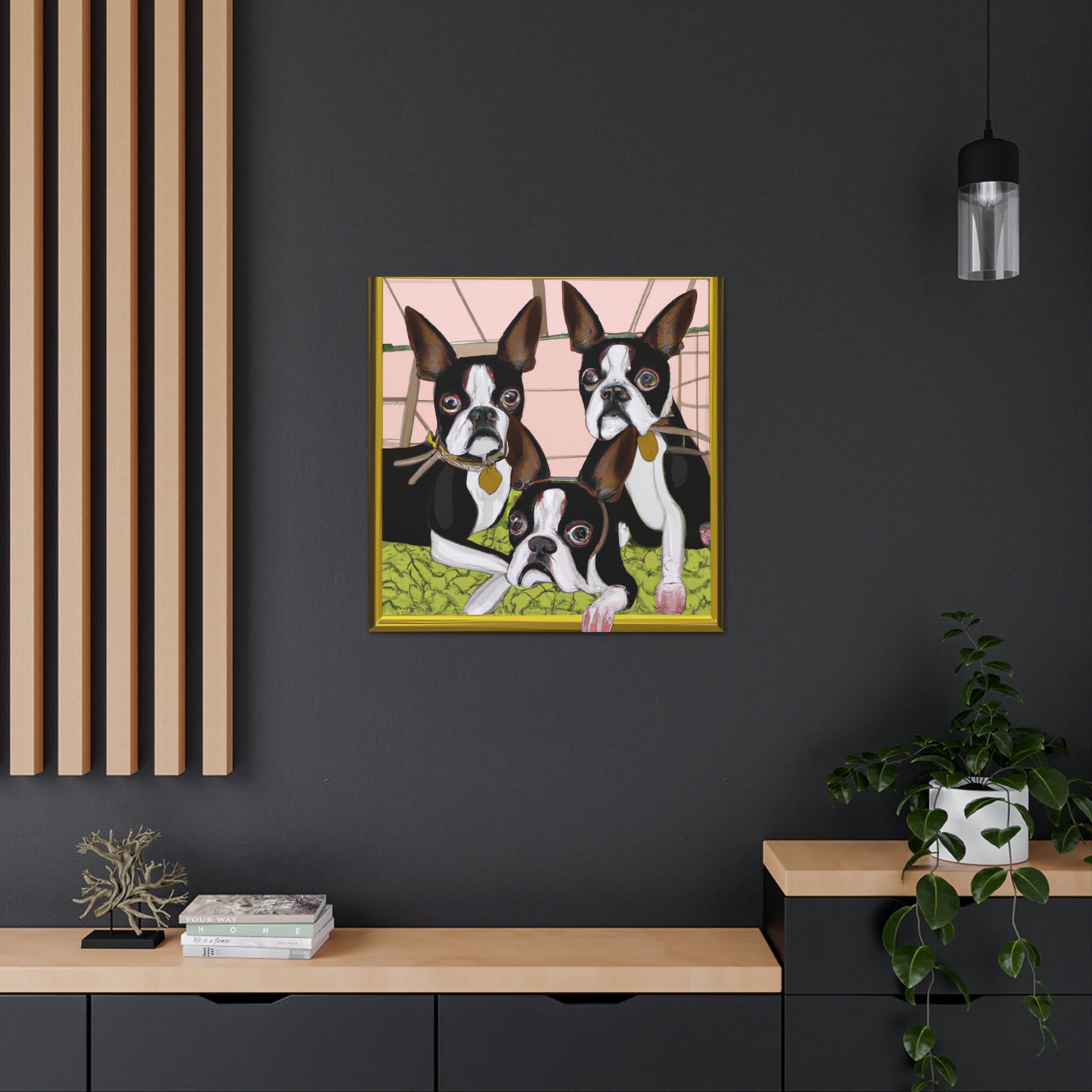 "Boston Terrier Reflection Shine" - Canvas