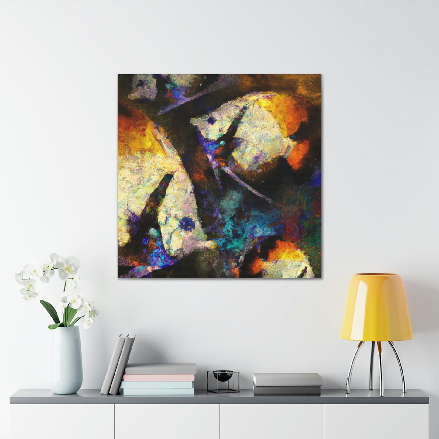 Glimmering Angelfish Painting - Canvas