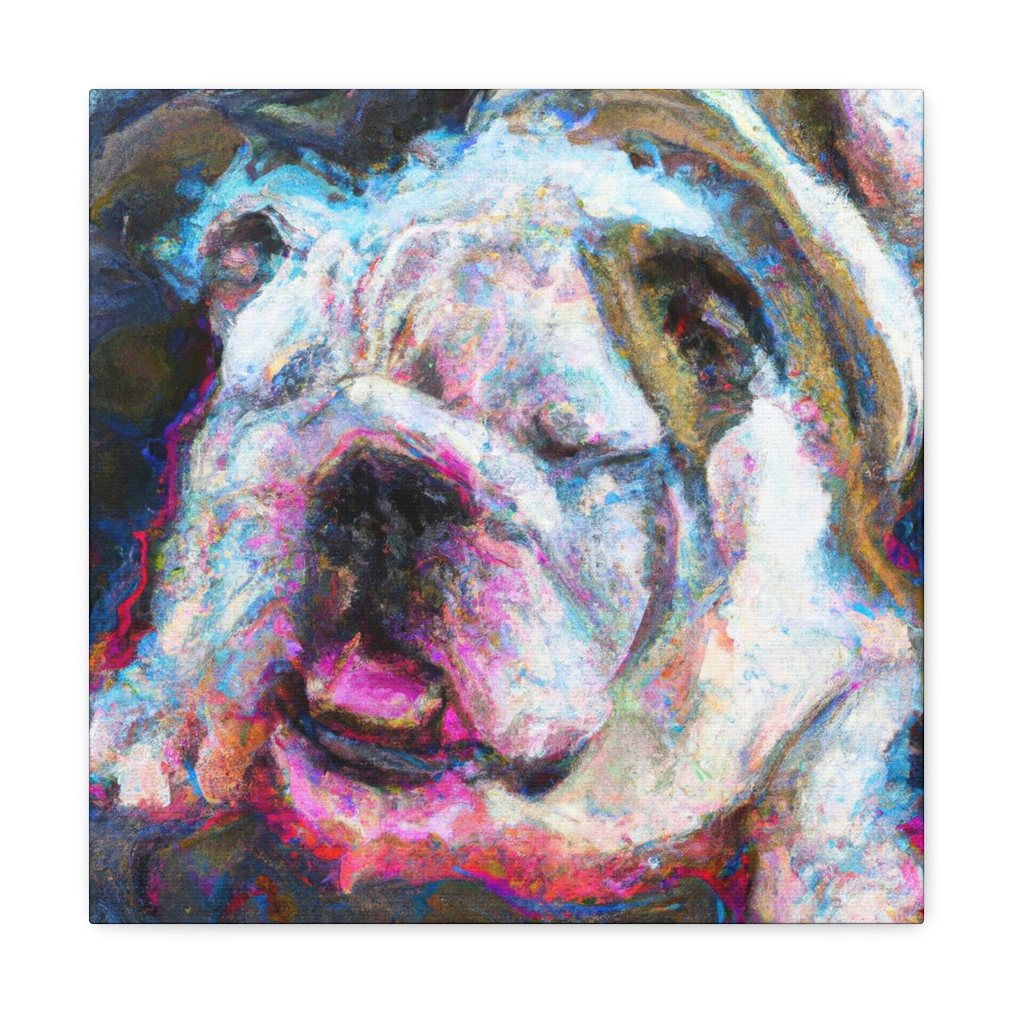 "English Bulldog Slumbering" - Canvas