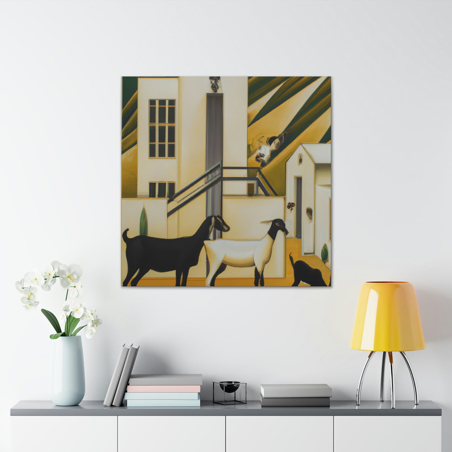 "Goat in Glamourous Gold" - Canvas