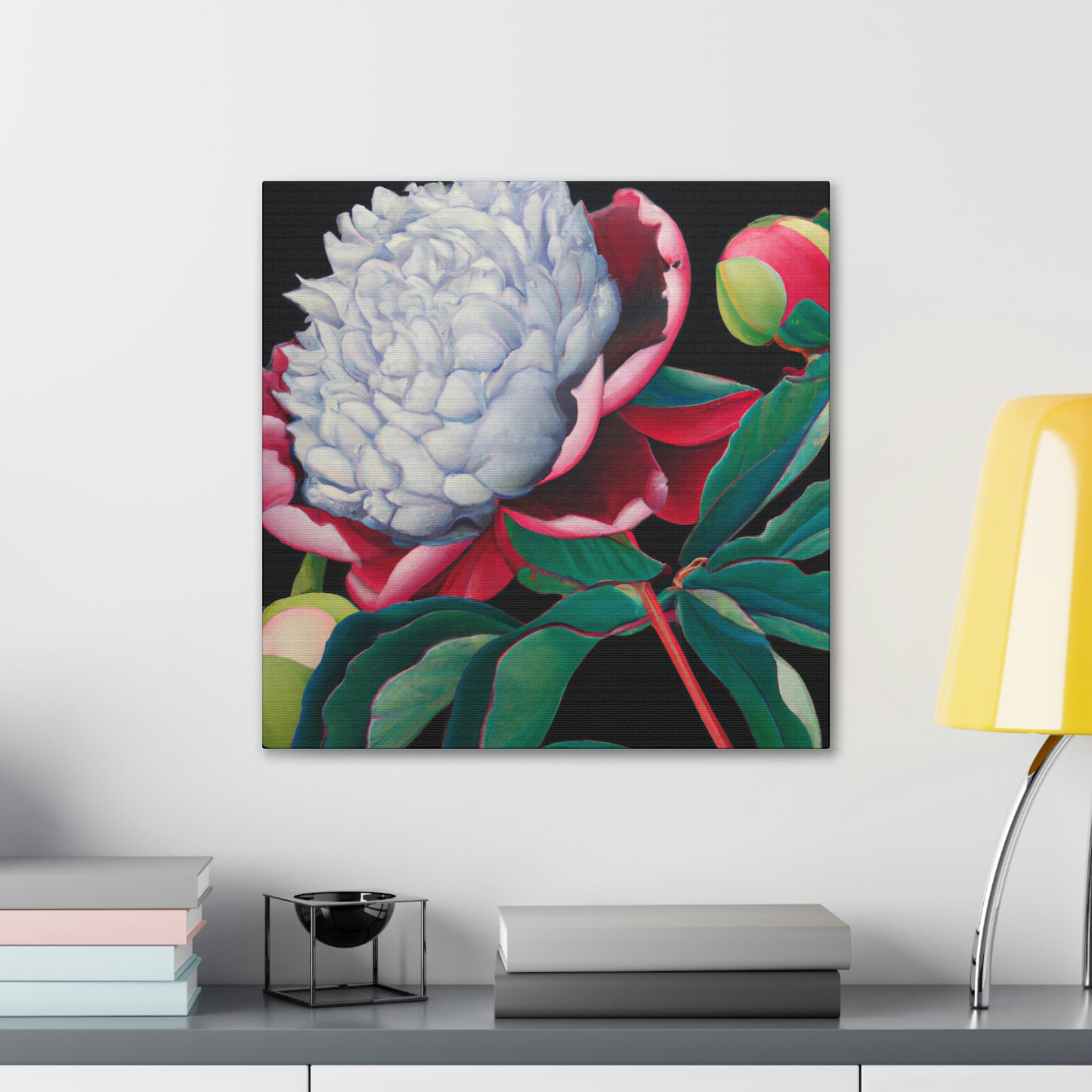 "Flamboyant Peony Bloom" - Canvas