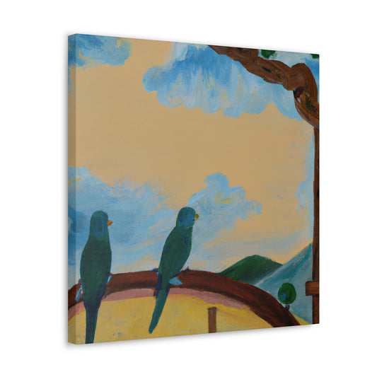 Parakeets in Paradise. - Canvas