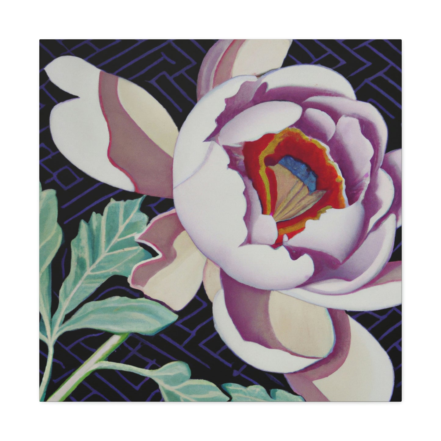 "Peony in Art Deco" - Canvas