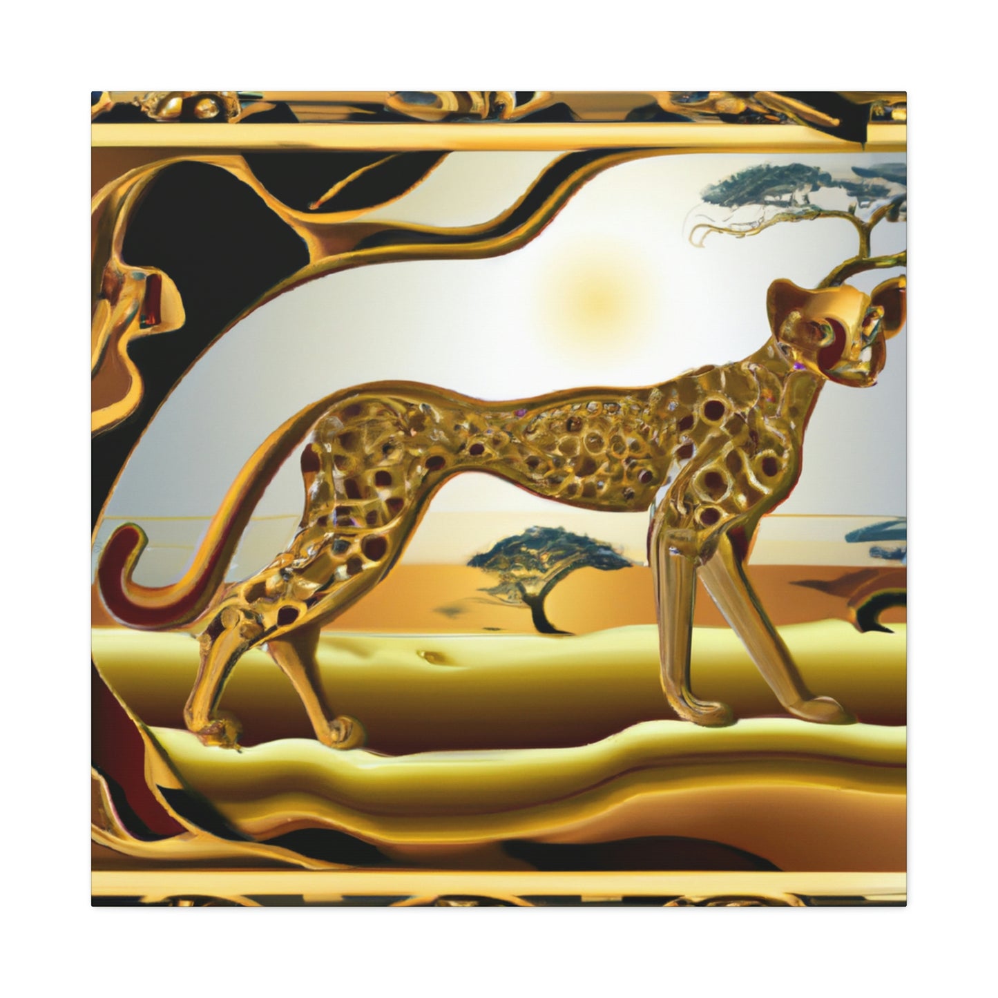 Cheetah Art Deco Glide - Canvas