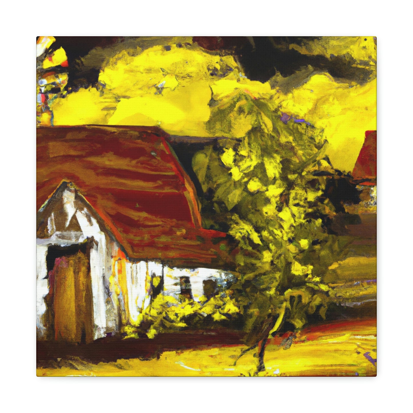 Barn in Expressionism - Canvas