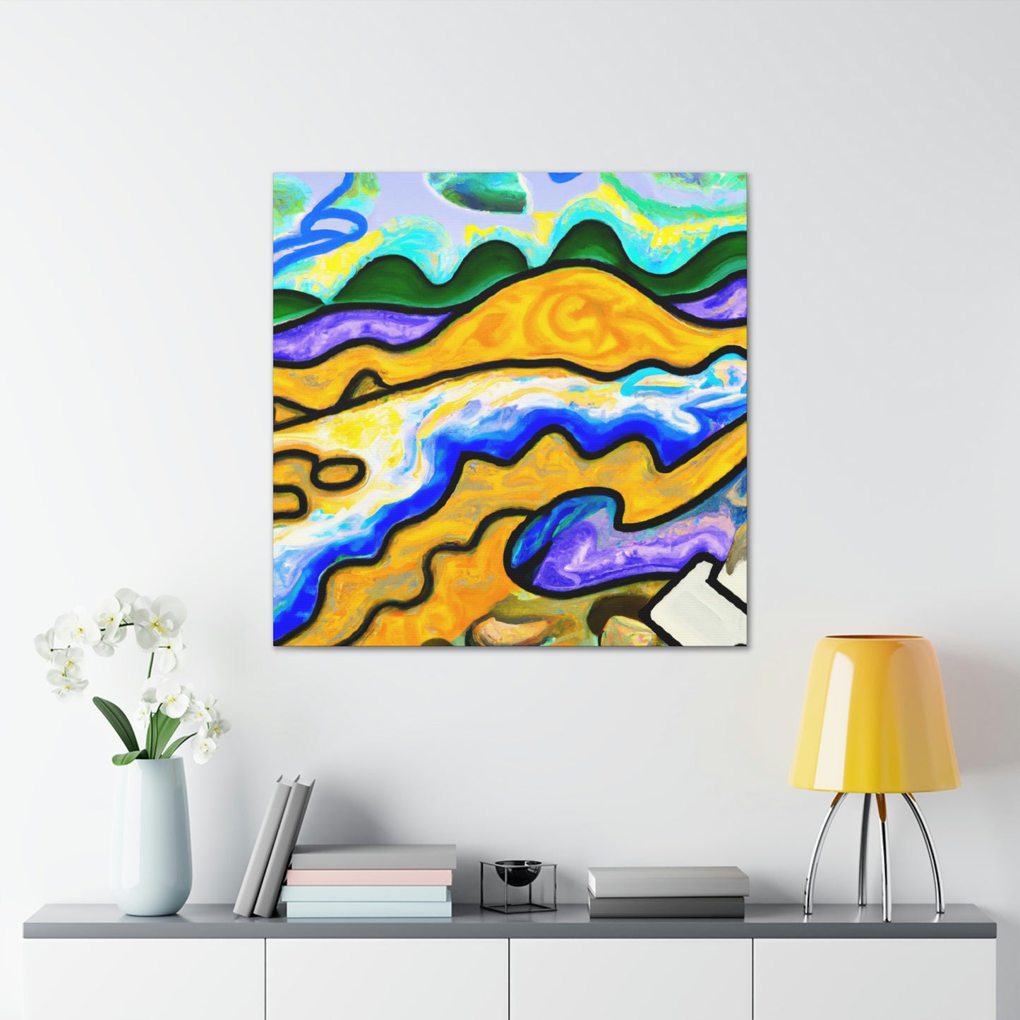 River at Twilight. - Canvas