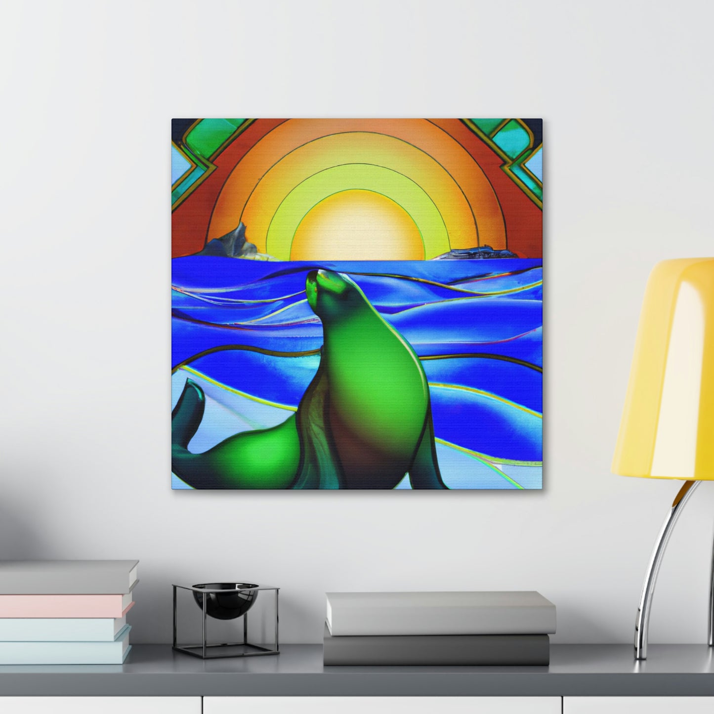 "Serene Sea Lion Sleek" - Canvas