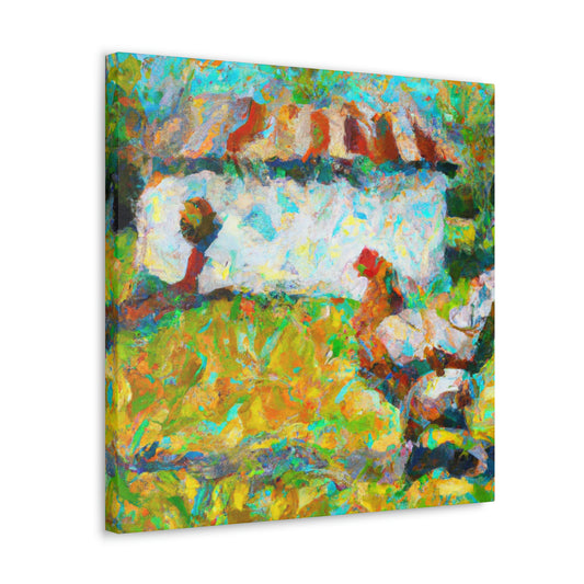 Chickens in Impressionism - Canvas