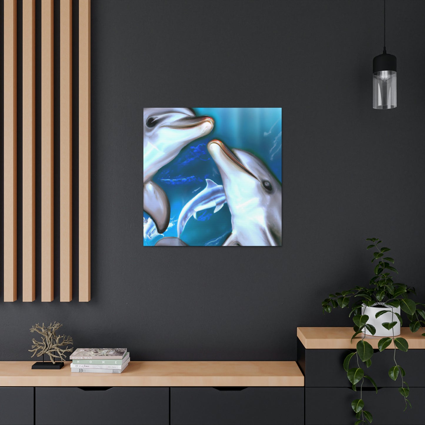 Dolphins on the Shore - Canvas