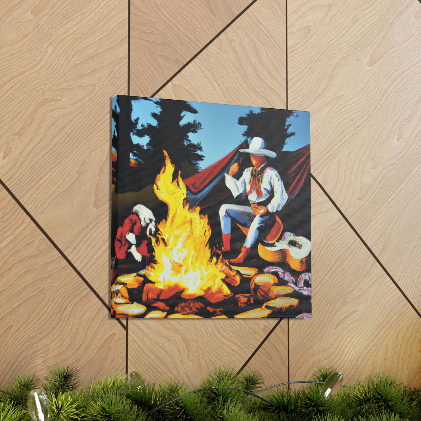 “Campfire in Moonlight". - Canvas