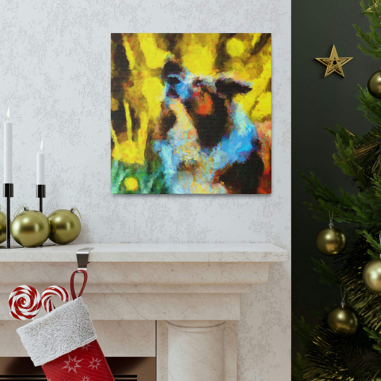 Impressionistic Border Collie - Canvas - Canvas