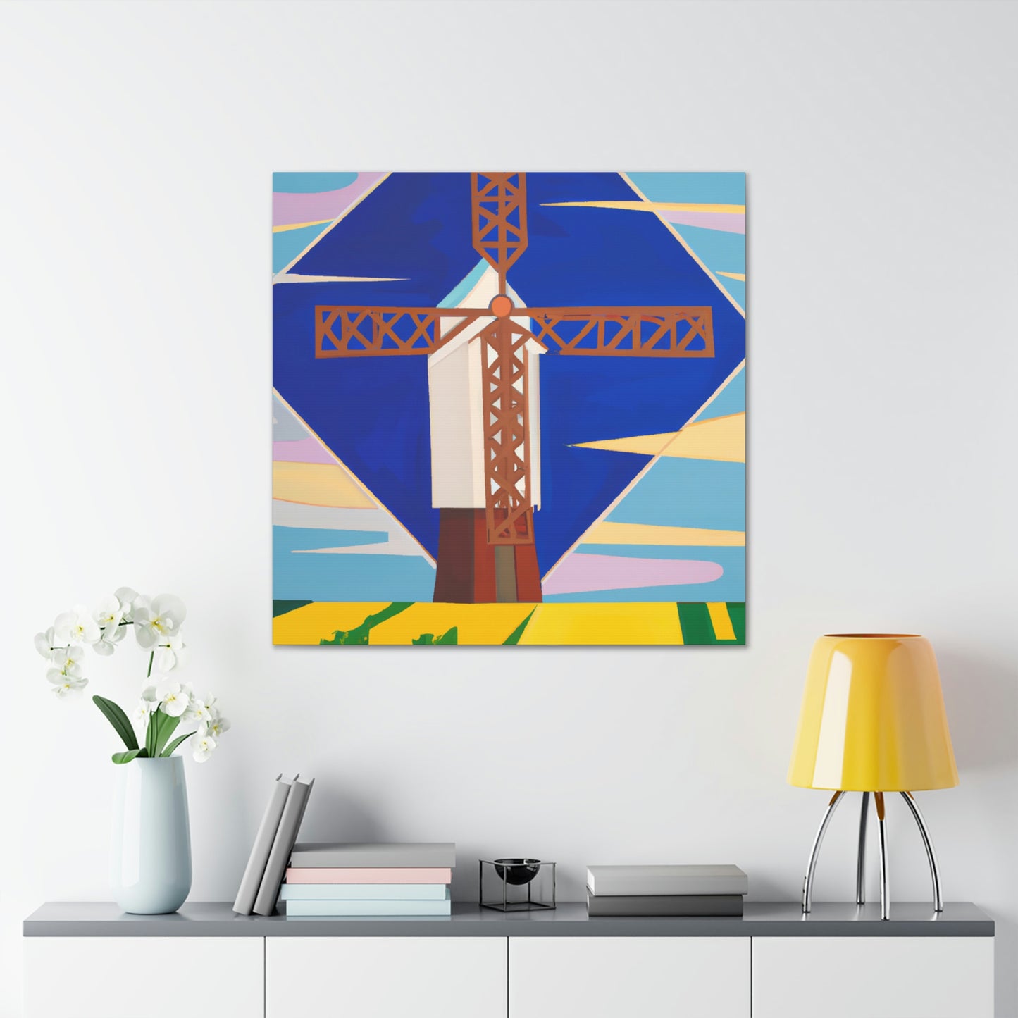 Windmill in Moonlight. - Canvas