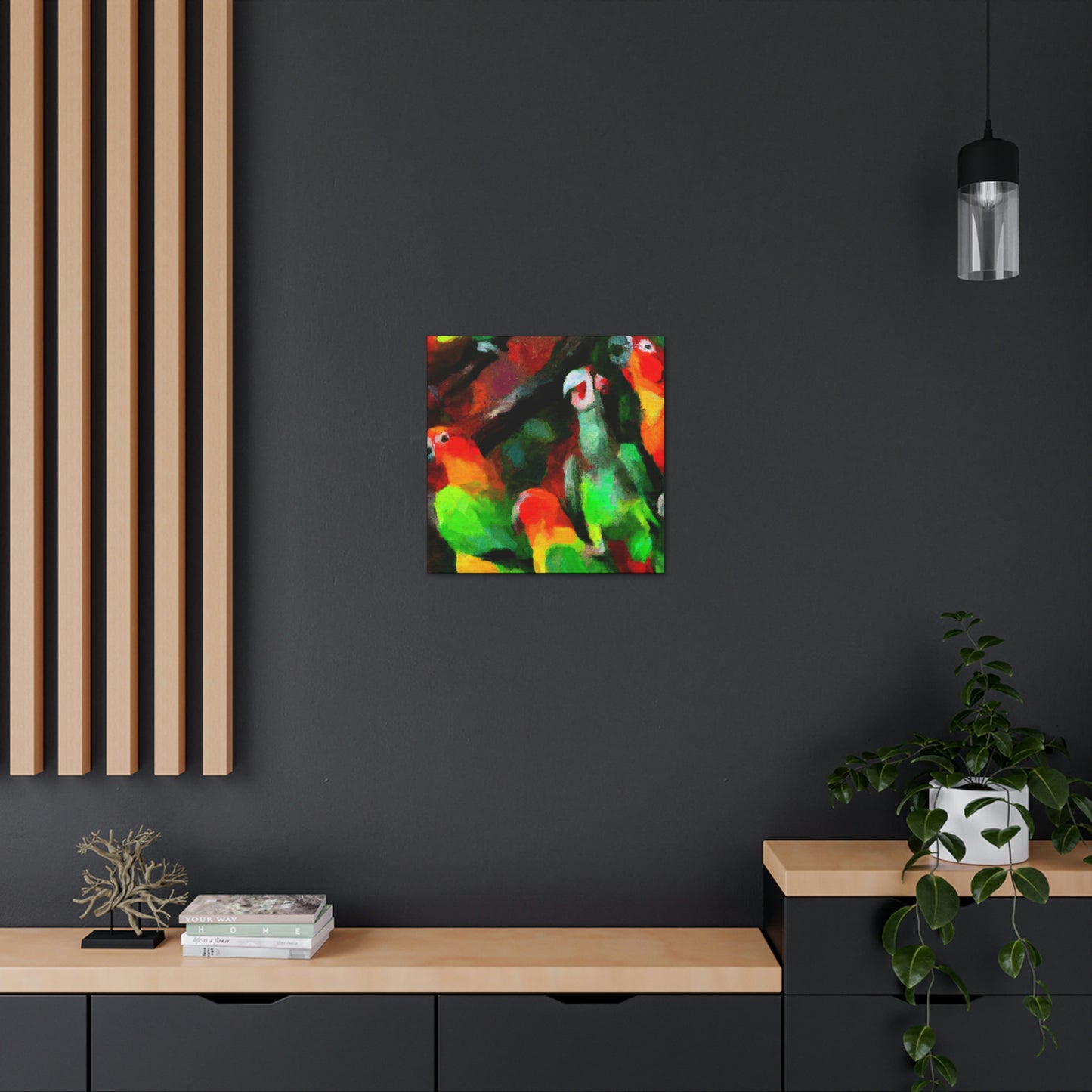 "Parrots of Senegalese Sky" - Canvas