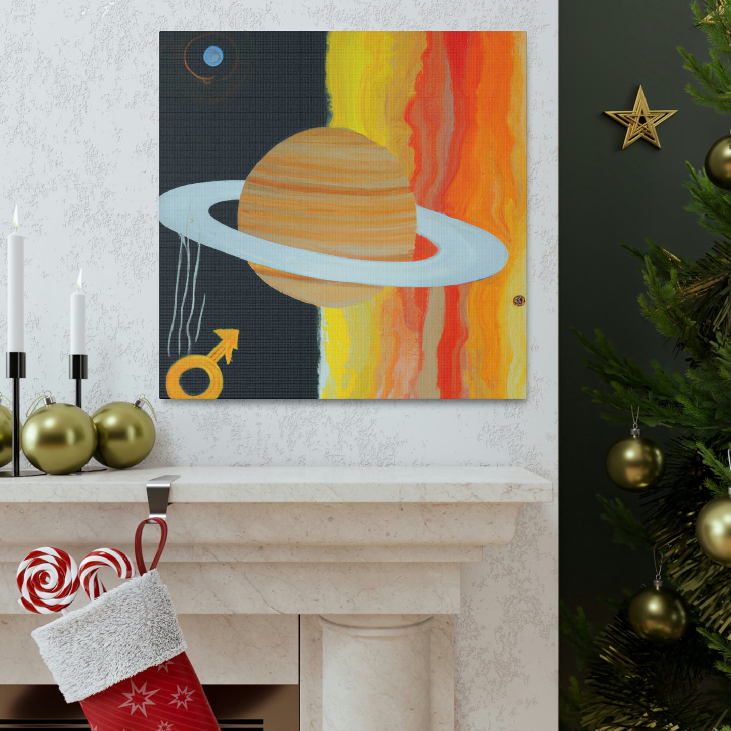 Saturn's Majestic Glow - Canvas