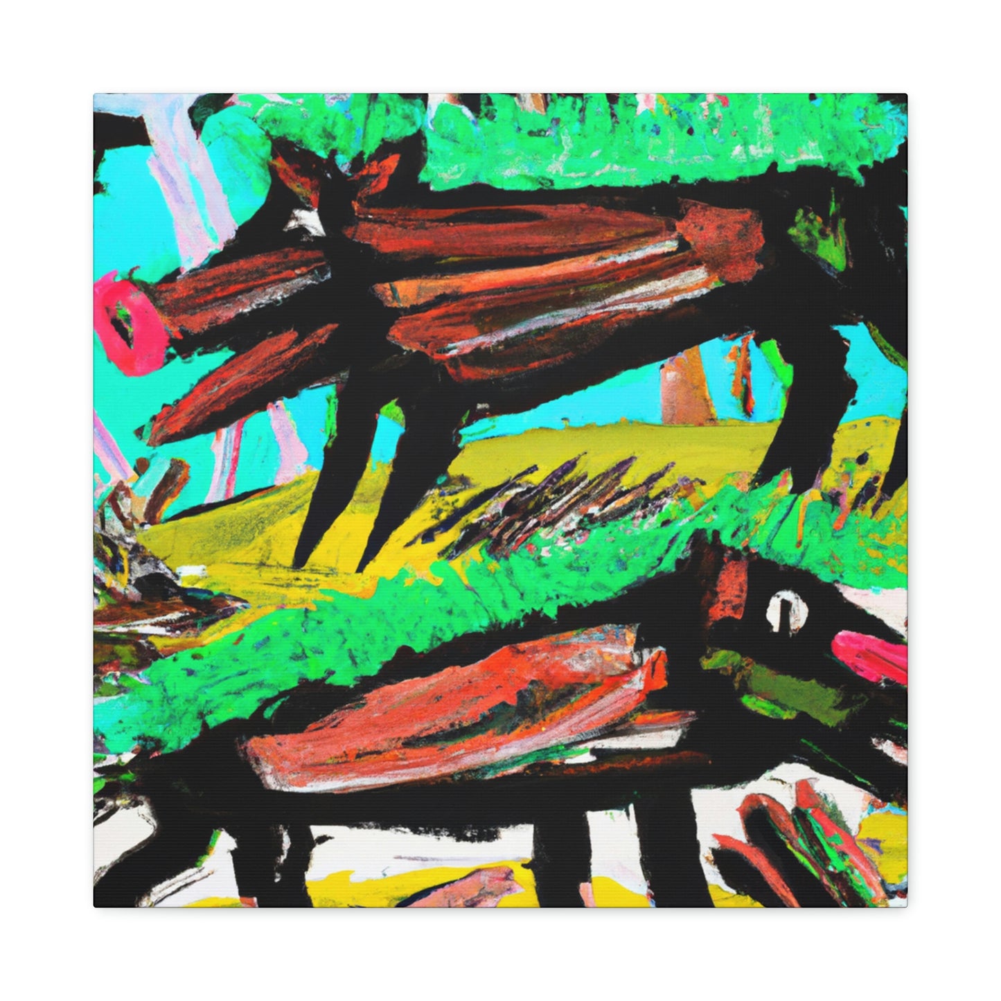 "Boars in the Wilderness" - Canvas