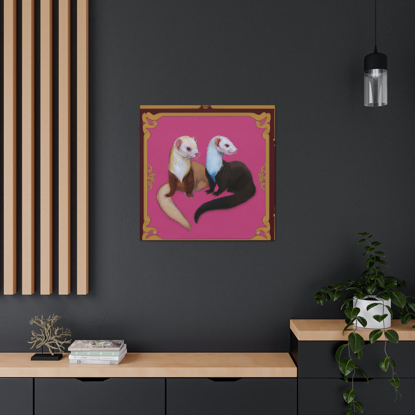 Ferrets in Art Deco - Canvas