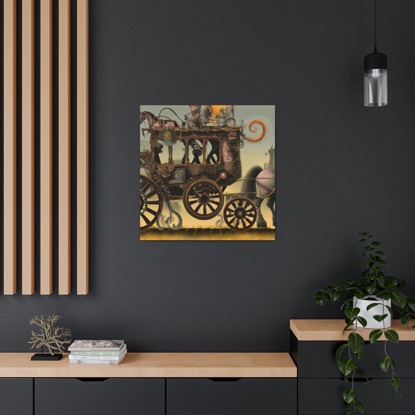 "Steam Horse-Drawn Carriage" - Canvas