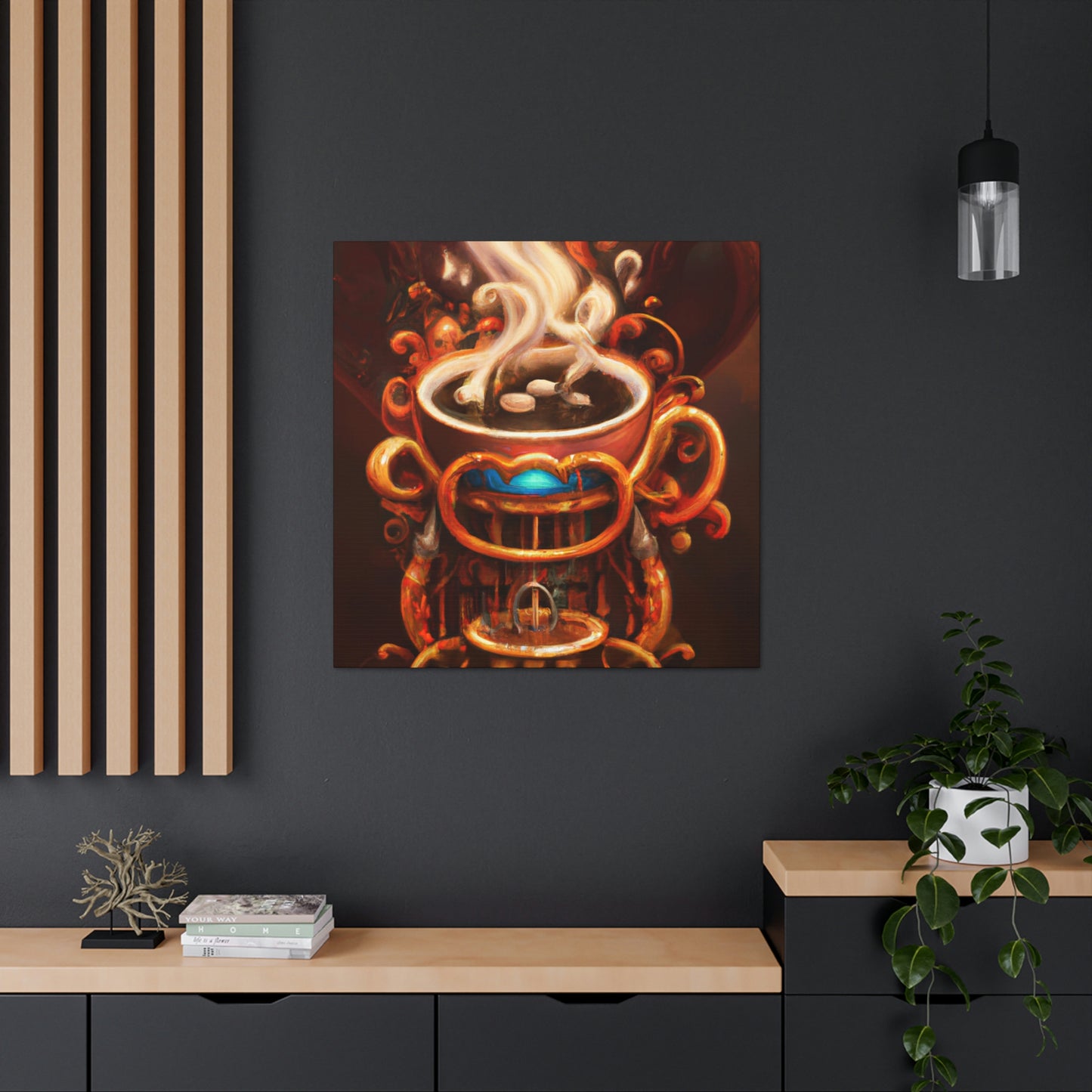 Coffee Cup Clockwork Impact - Canvas