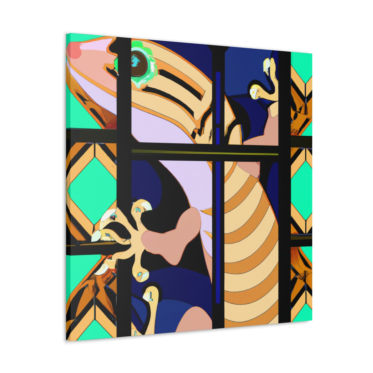 "Reptiles in Art Deco" - Canvas