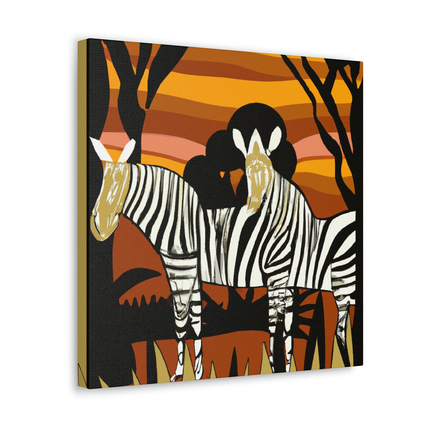 "Zebra in Moonlight Glaze" - Canvas