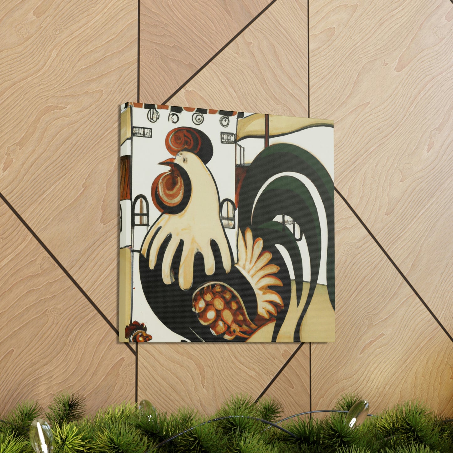 "Rooster At Dawn, Art Nouveau" - Canvas