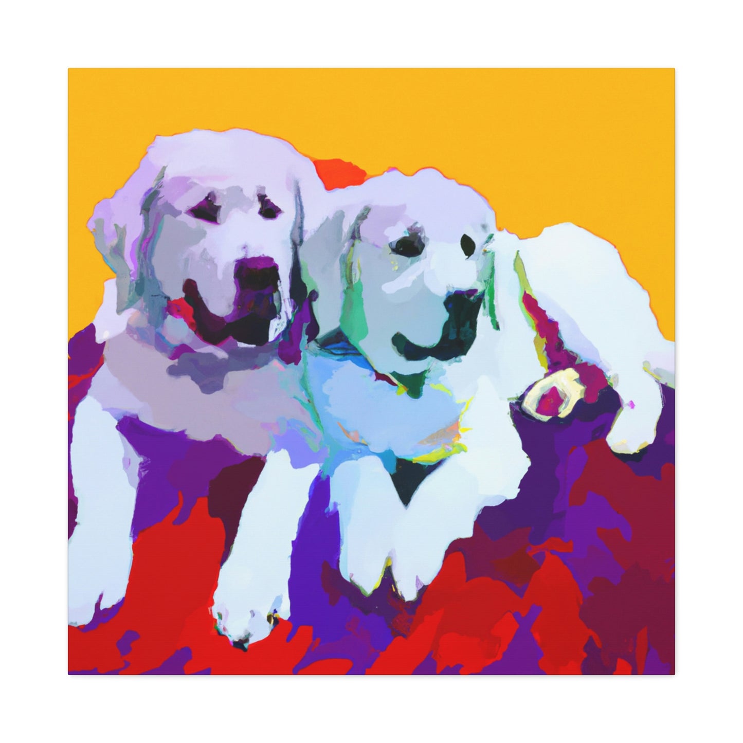 "Great Pyrenees Snowscape" - Canvas