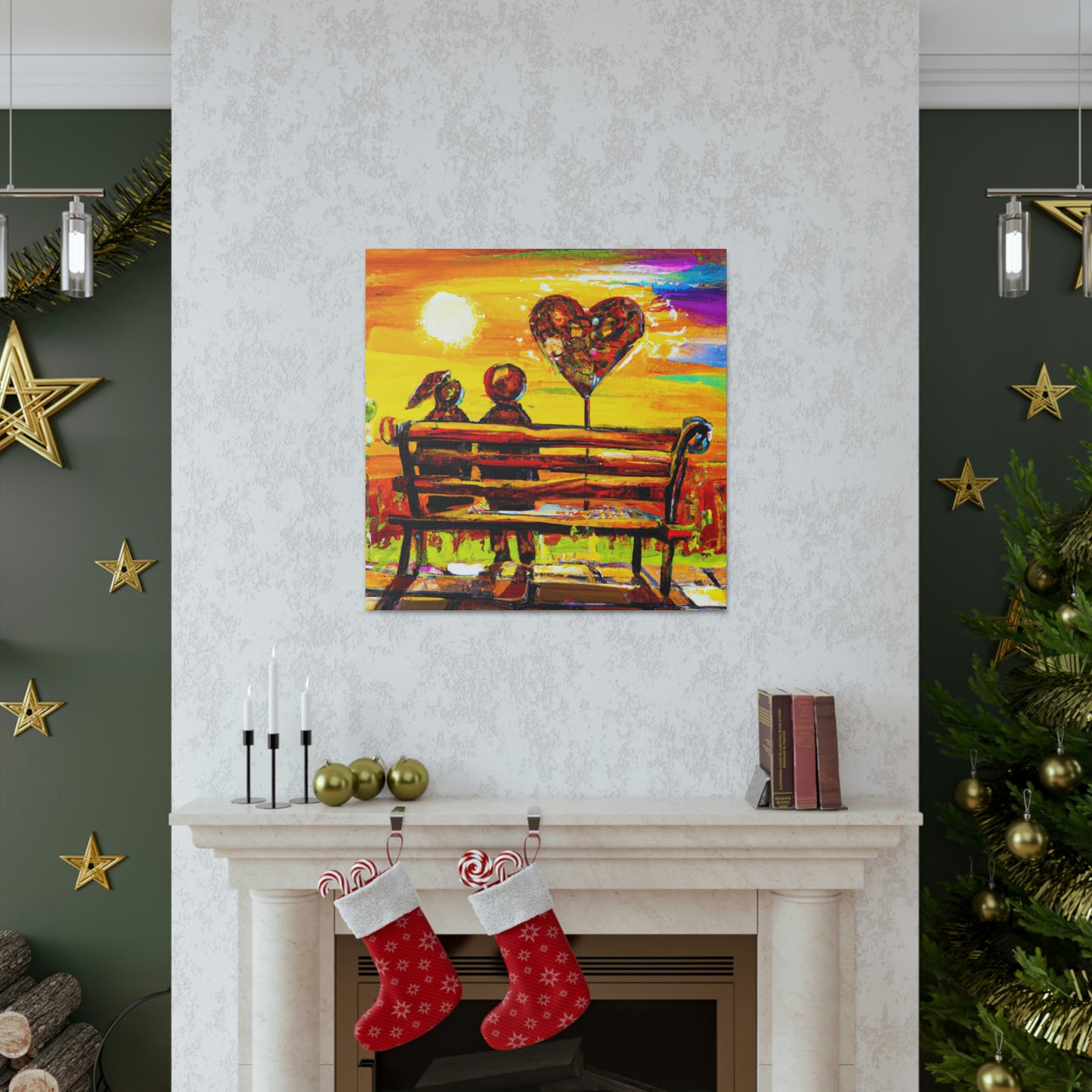 "Love's Embrace Bench" - Canvas