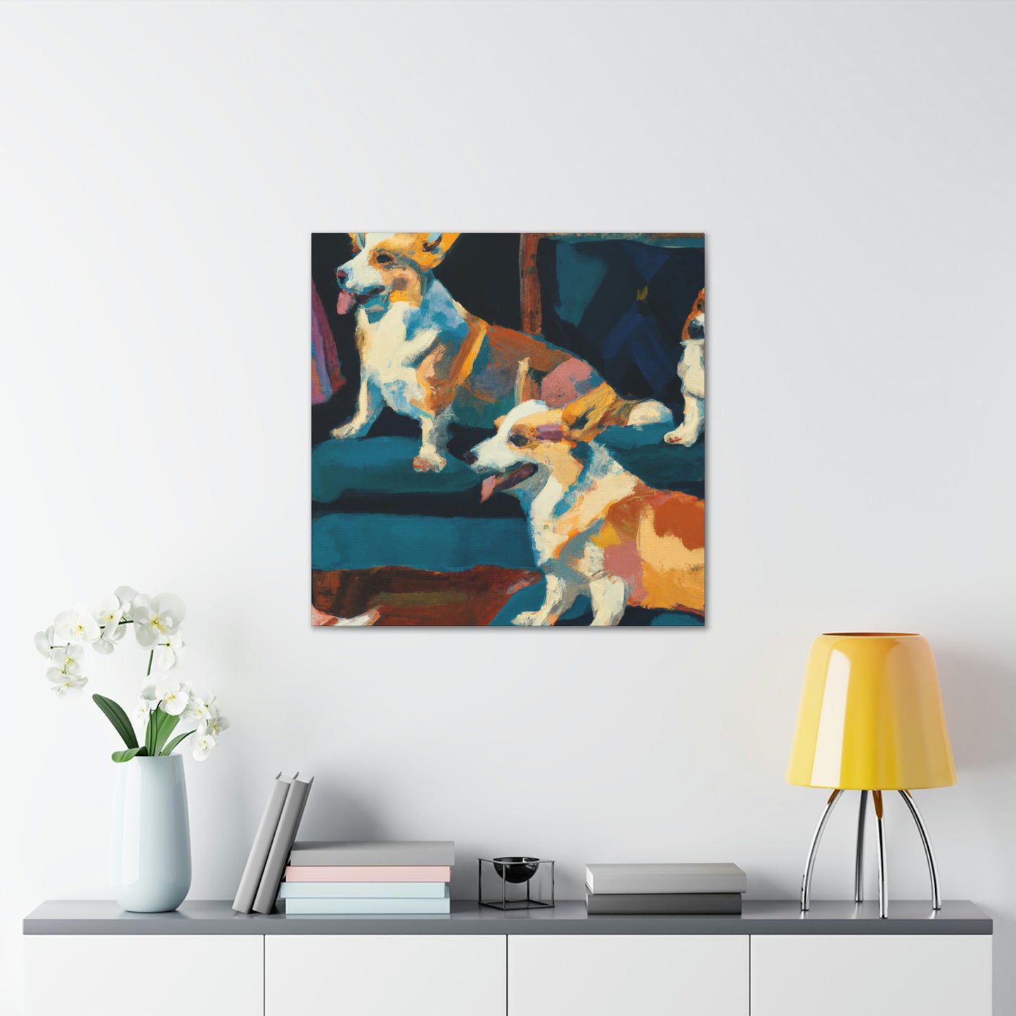 Corgi's Expressionist Dream - Canvas