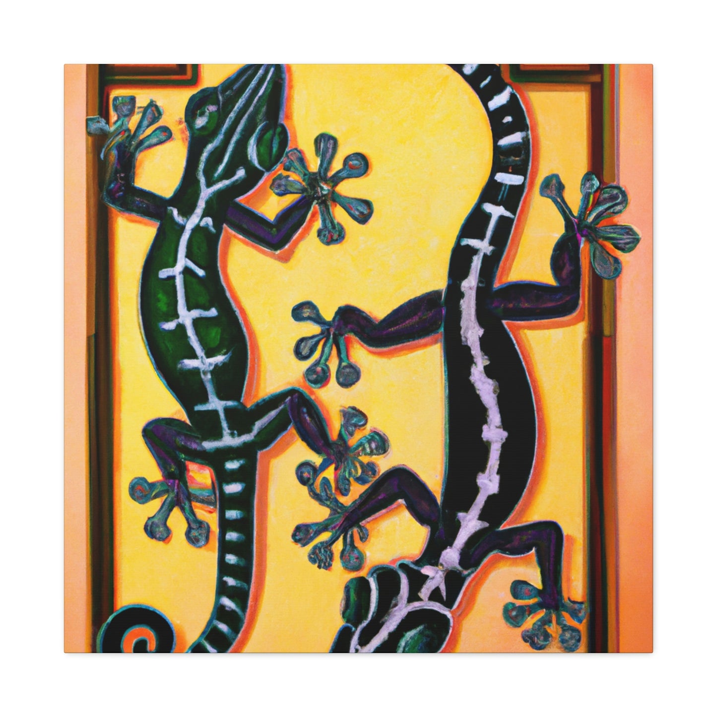 Geckos in Art Deco - Canvas