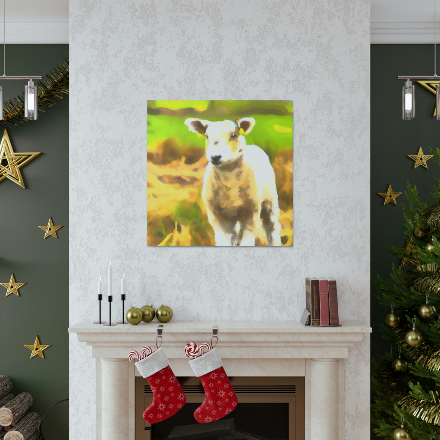 Lamb in Moonlight Glow - Canvas