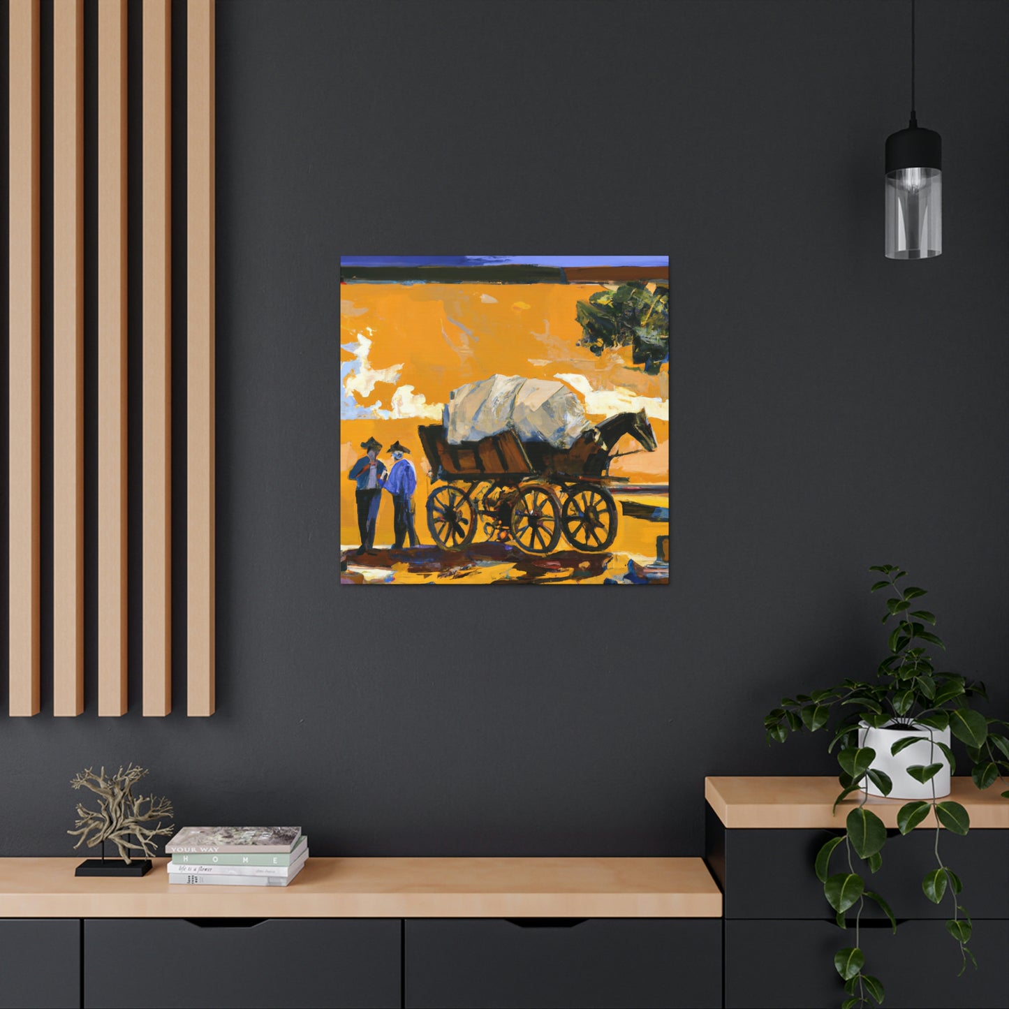 Wagon in Moonlight. - Canvas