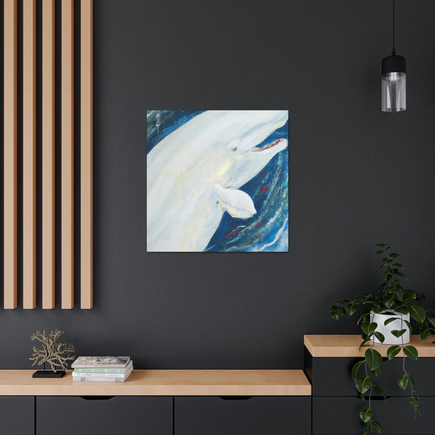 Beluga Whale Majestic. - Canvas