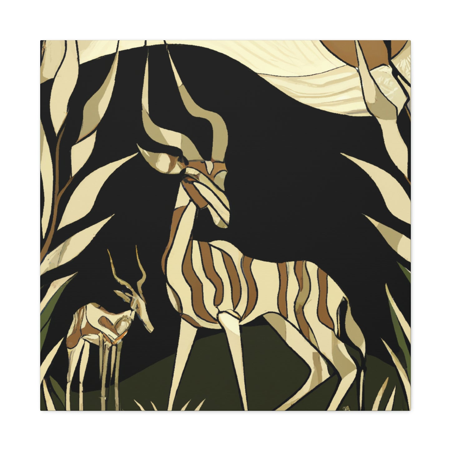 "Gazelle in Art Deco" - Canvas