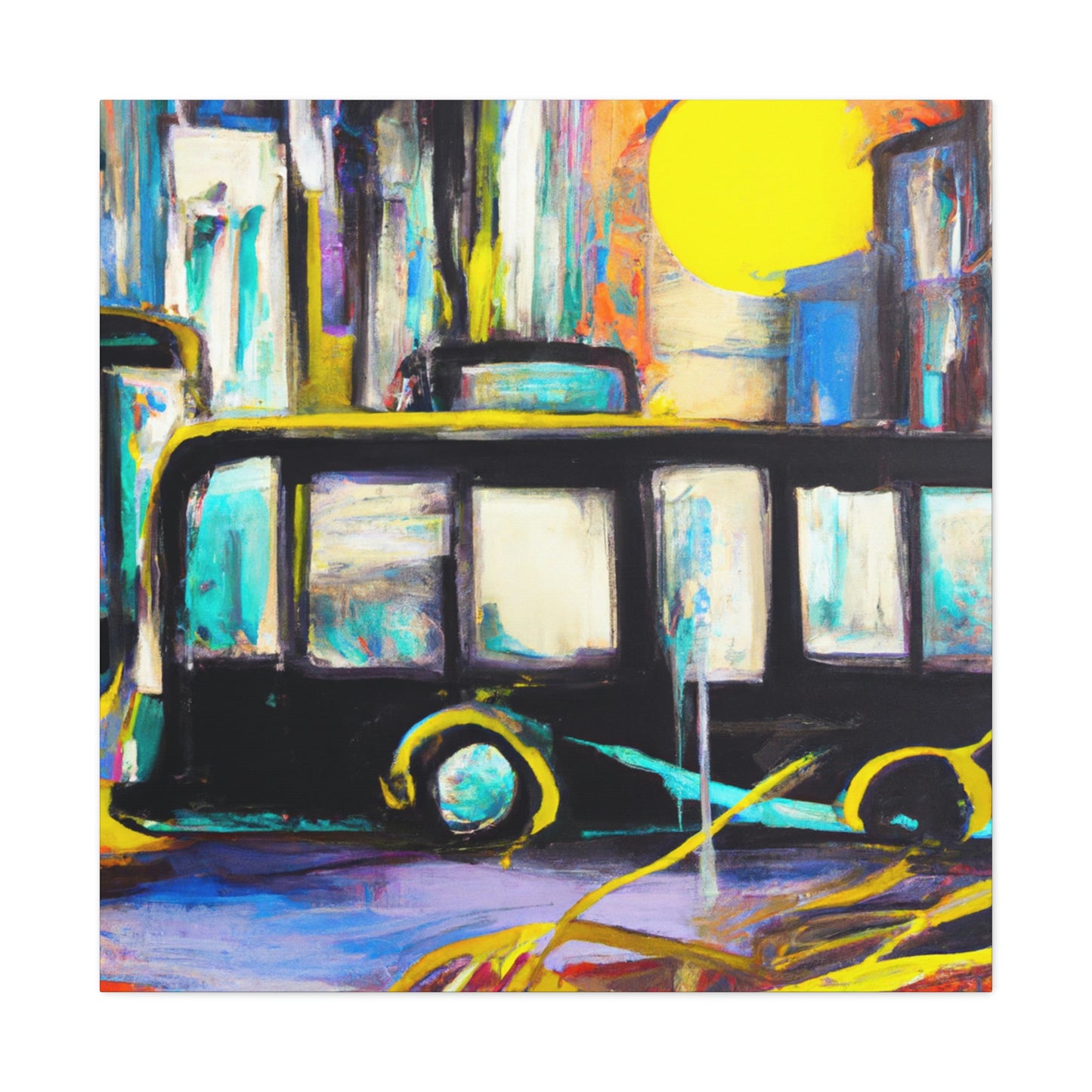 Bus in the City - Canvas