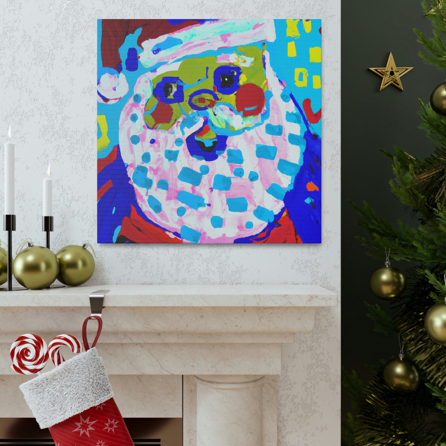 Santa in Christmas Glow - Canvas