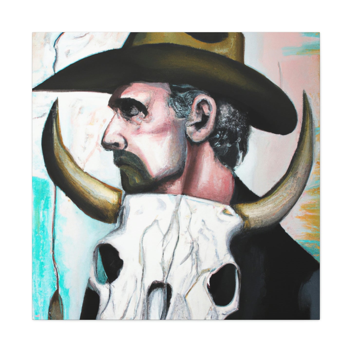 "Cow Skull Symphony" - Canvas