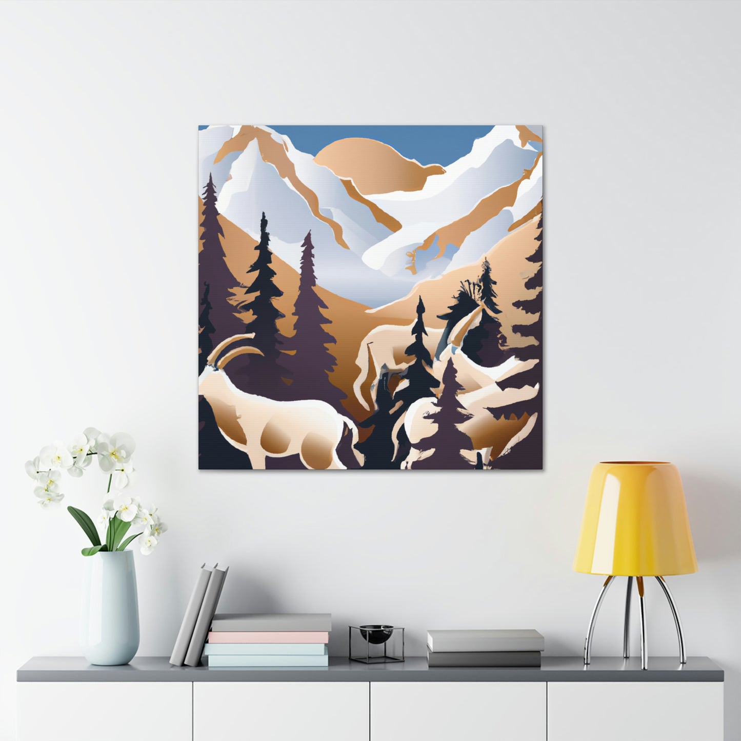 "Chamois in Metallic Splendor" - Canvas