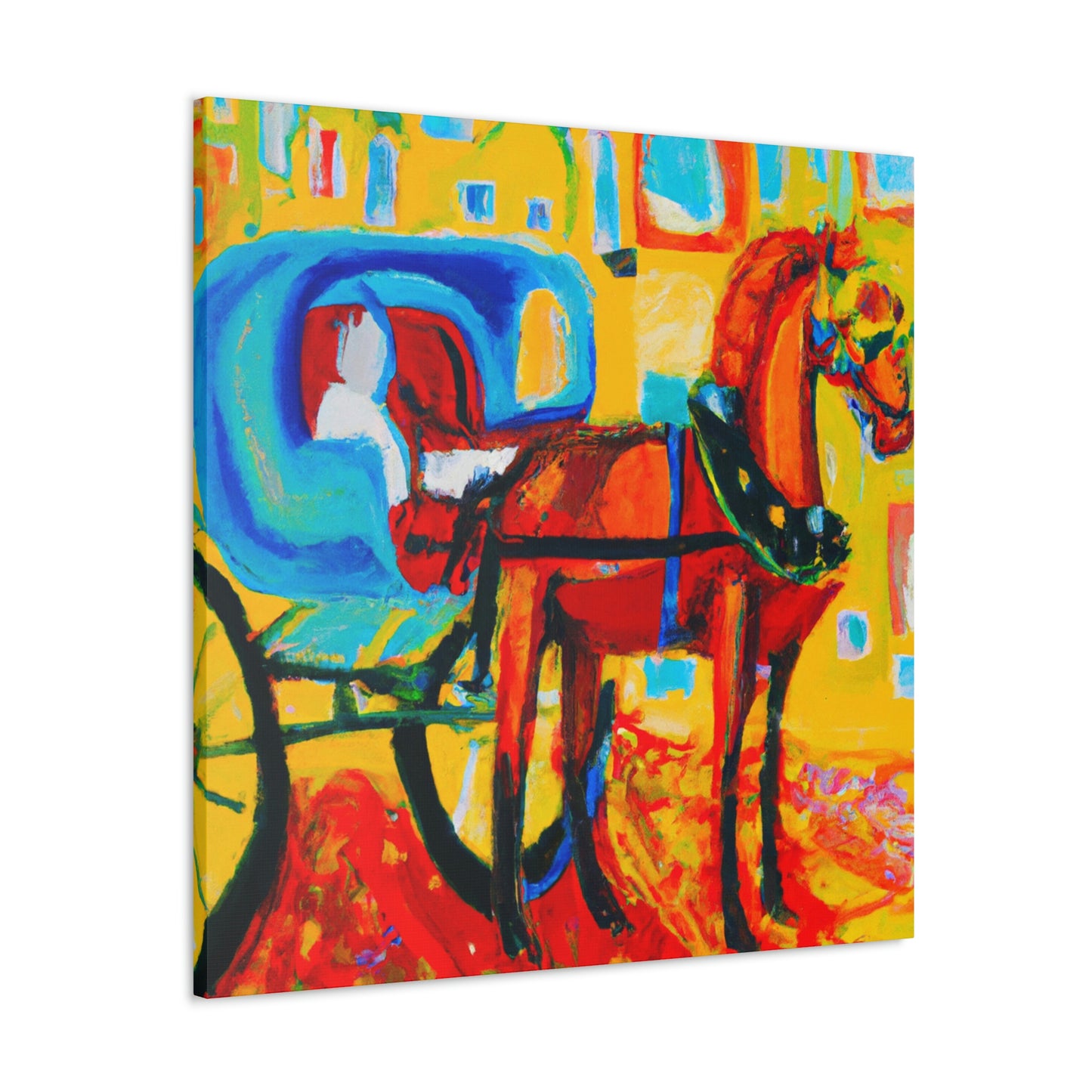 "Horse Drawn Carriage Ride" - Canvas