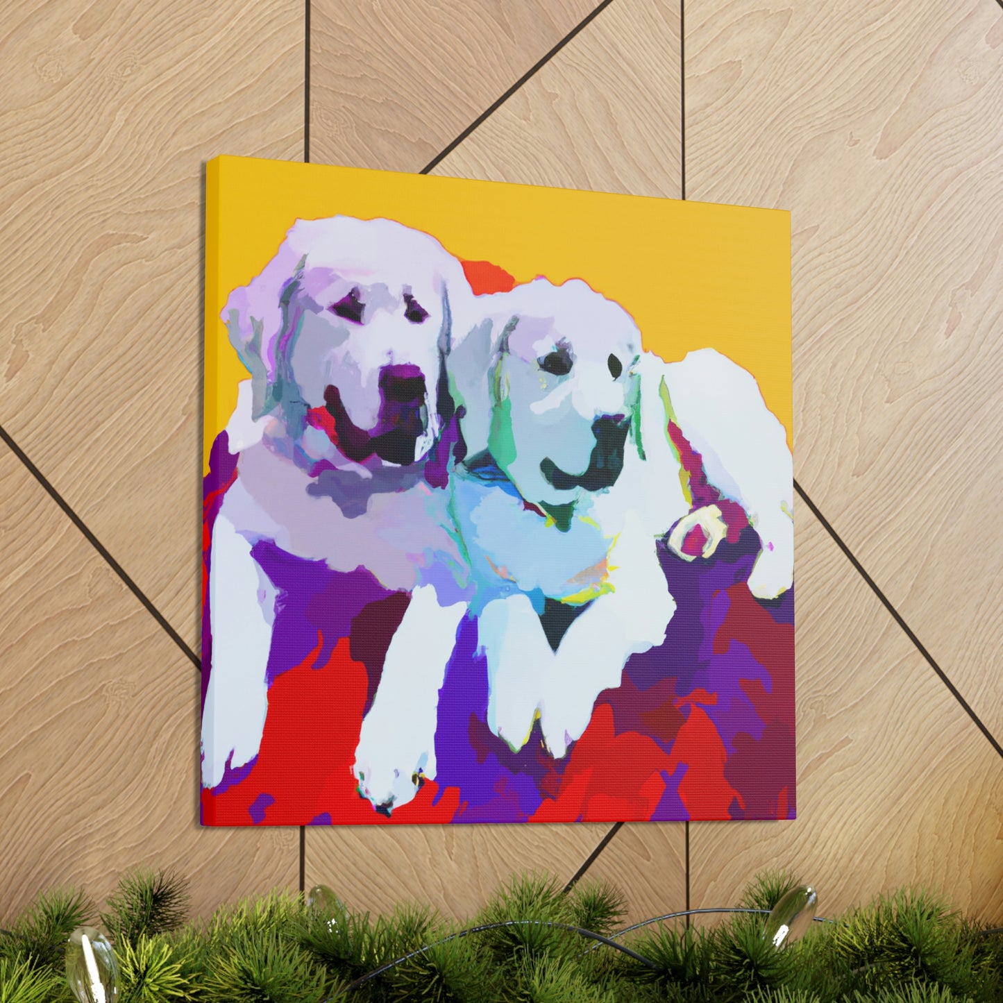 "Great Pyrenees Snowscape" - Canvas