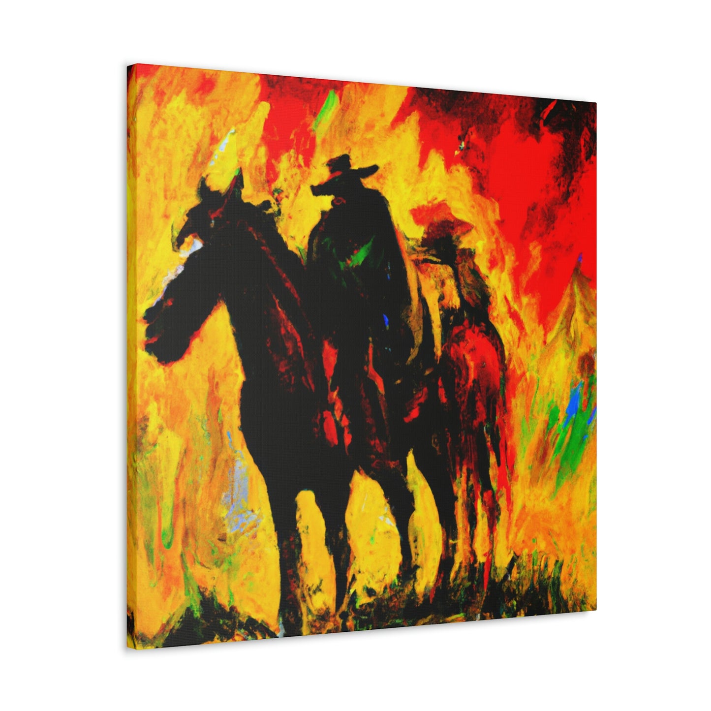 Cowboy and Steed. - Canvas