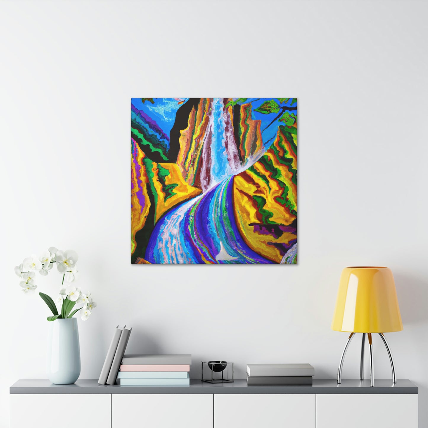 Waterfall in Expressionism - Canvas