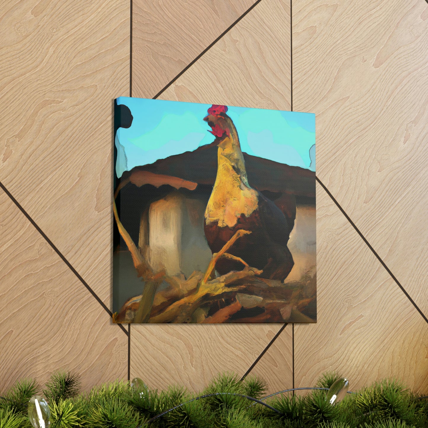 "Hen in Sunset Glow" - Canvas