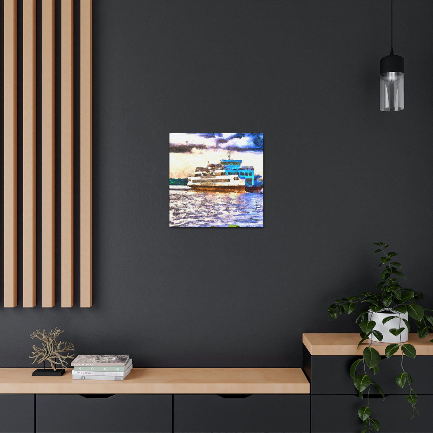 Ferry at Nightfall - Canvas