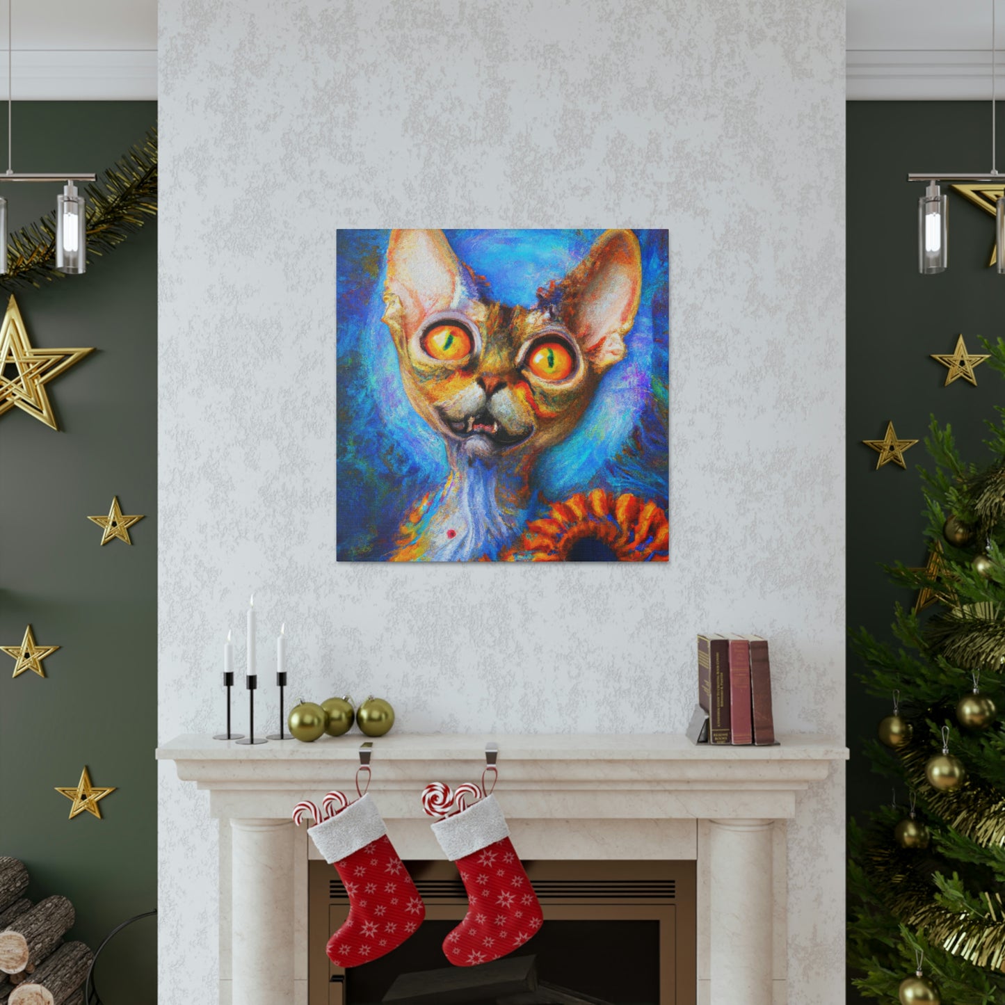 "Devon Rex Regal Portrait" - Canvas