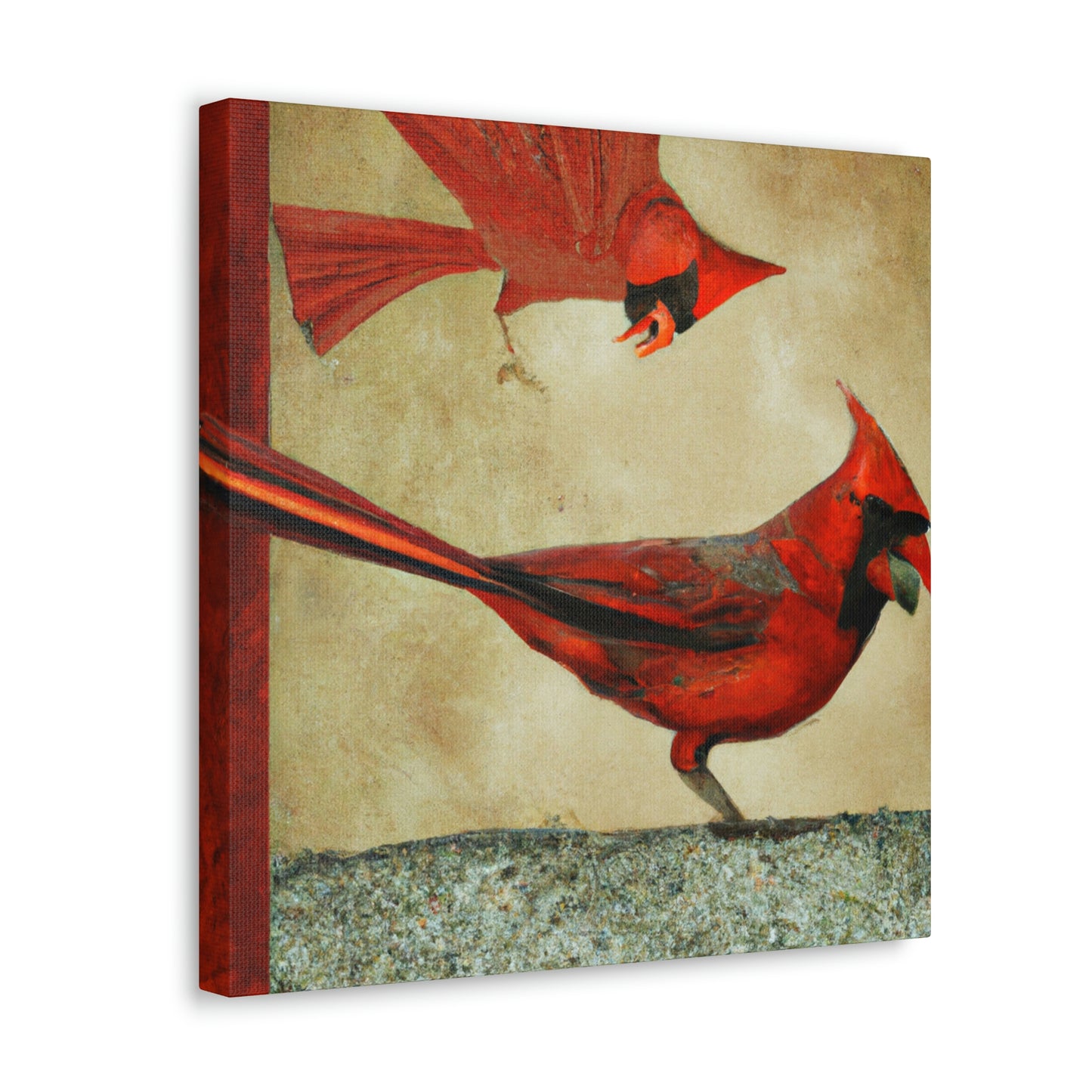 "Cardinal in Art Deco" - Canvas