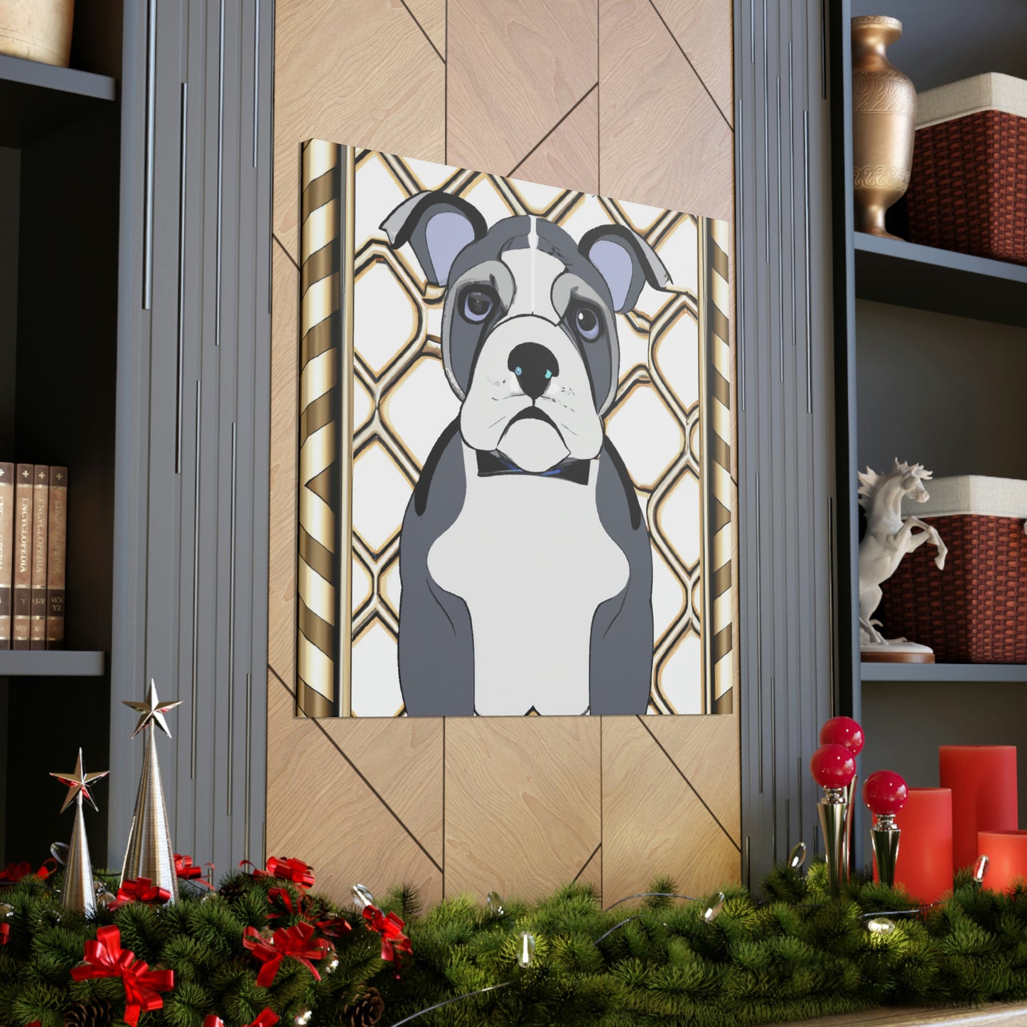 "Bulldog in Deco Style" - Canvas