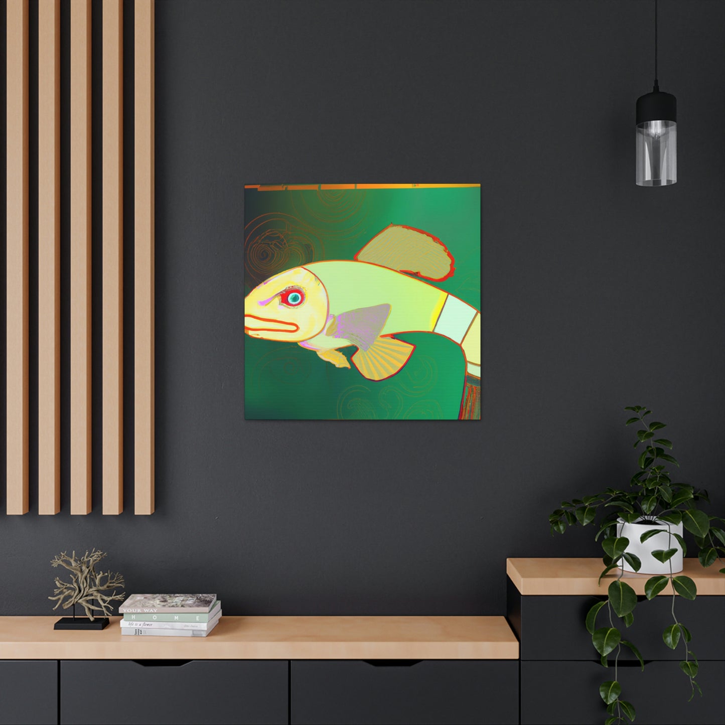 "Glittering Art Deco Killifish" - Canvas